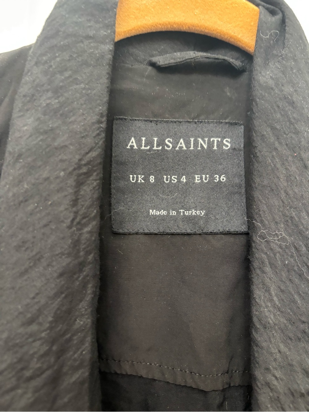 AllSaints Black Draped Open Front Jacket - Picture 4 of 8